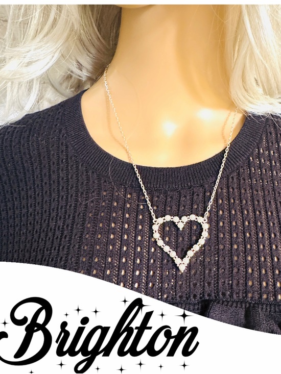 Brighton Jewelry - BRIGHTON Twinkle Silver Heart Crystals Necklace
